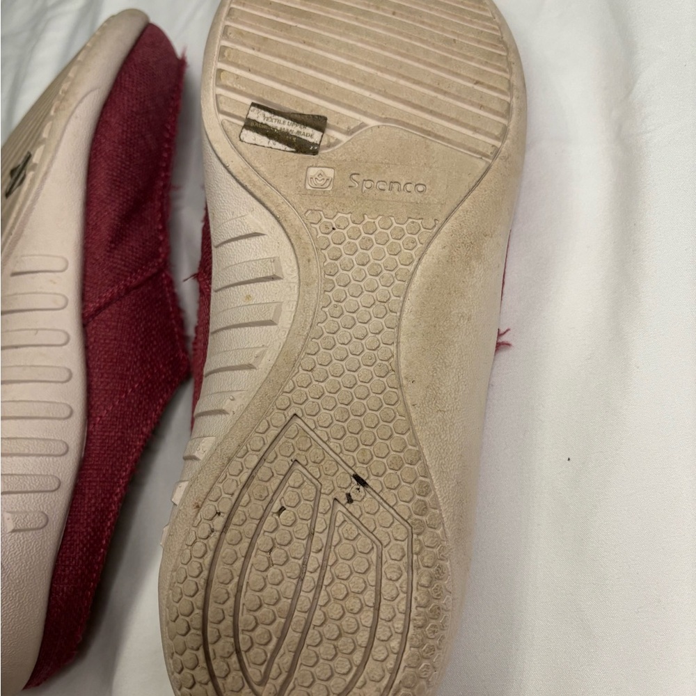 Spenco Shoes Womens 12 B Siesta Prana Mule Pink Canvas Casual Comfort Closed Toe - Picture 9 of 10